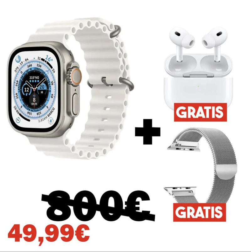 AWatch Ultra + APods Pro y Correa Metálica De Regalo Gratis (SOLO HOY)